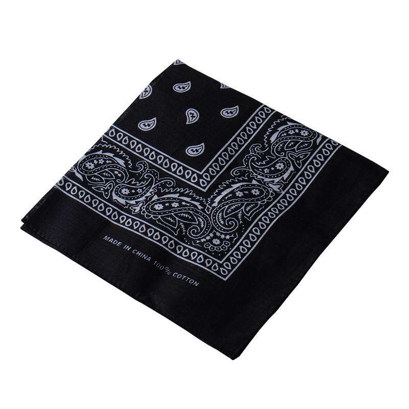 Hip Hop 100% Cotton Bandana Square Scarf 55cm*55cm Black Red Paisley Headband Printed For Women/Men/Boys/Girls