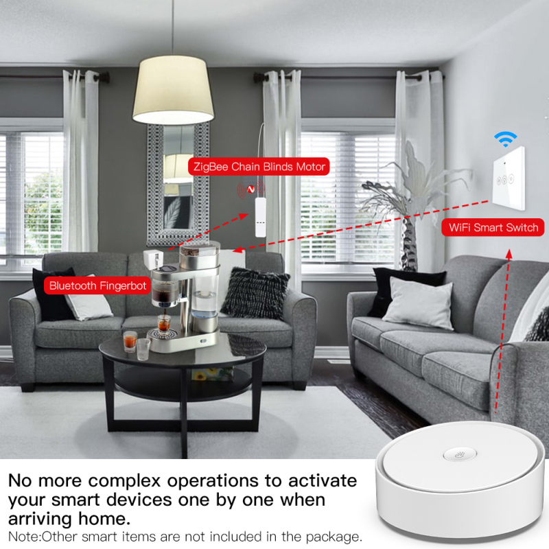 Intelligentes 3- modus-wlan-bluetooth-kompatibles zigbee-multiprotokoll-kommunikationsgateway mit tuya-app-fernbedienung, alexa und google home