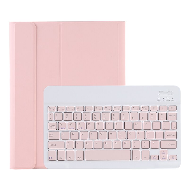 Tablet Wireless Bluetooth Keyboard Case For iPad Air4 10.9th Generation Candy Colors With Stand &amp; Pen Slot Tablet Keyboard: pink