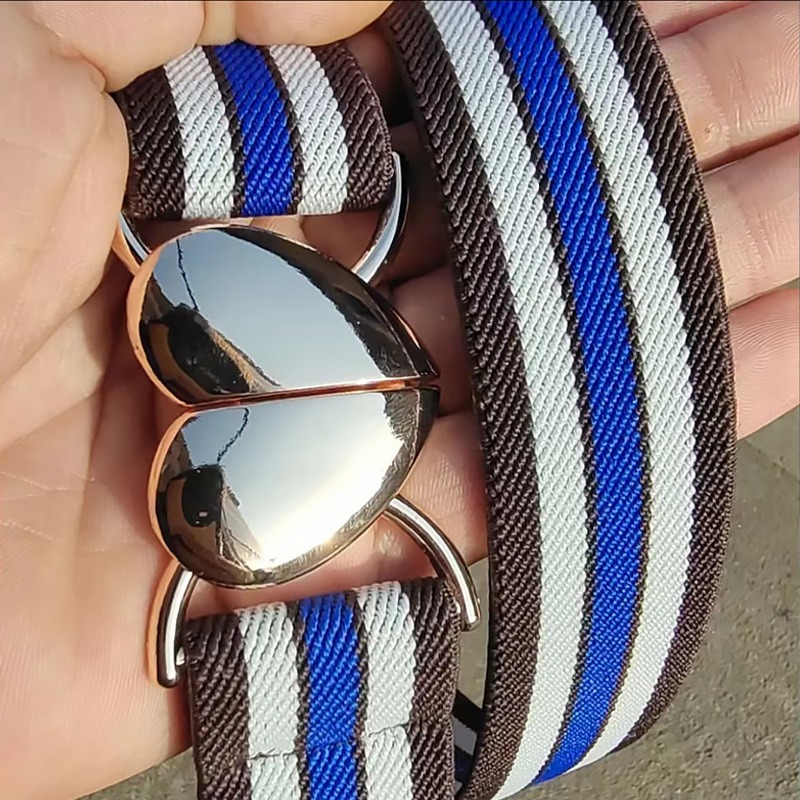 Cinturones elásticos multicolores para mujer y niña, cintas elásticas ajustables con hebilla en forma de corazón, accesorios para la cintura: Gris