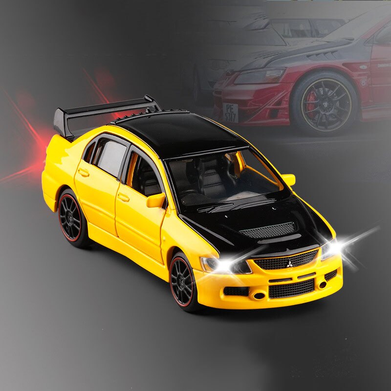 1/32 Mitsubishi EVO 9 IX Sports Cars Toy Alloy Die Cast Metal Casting Sound Light Model Toys Car For Collection: 04