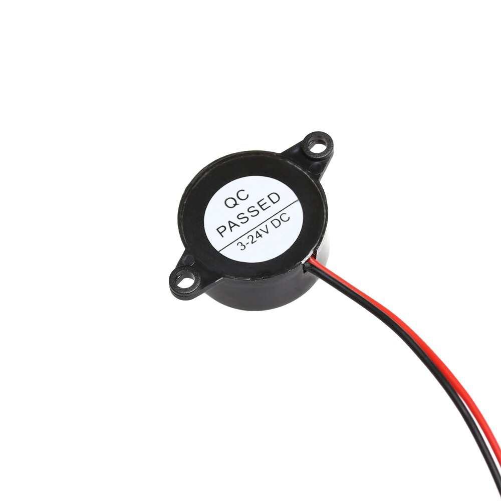 1/2/5pcs 3-24V Black Nylon Piezo Electronic Buzzer Alarm 23x12mm 95DB Continuous Sound Beeper with Tin Plated Copper Wire