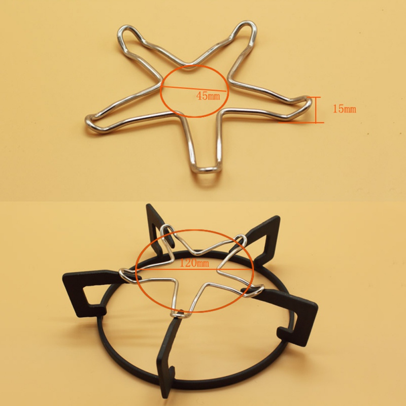 1pcs Stainless Steel Gas Stove Spare Pot Holder Cooking Metal Trivet Pot Holder Kitchen Tool: Pentagon