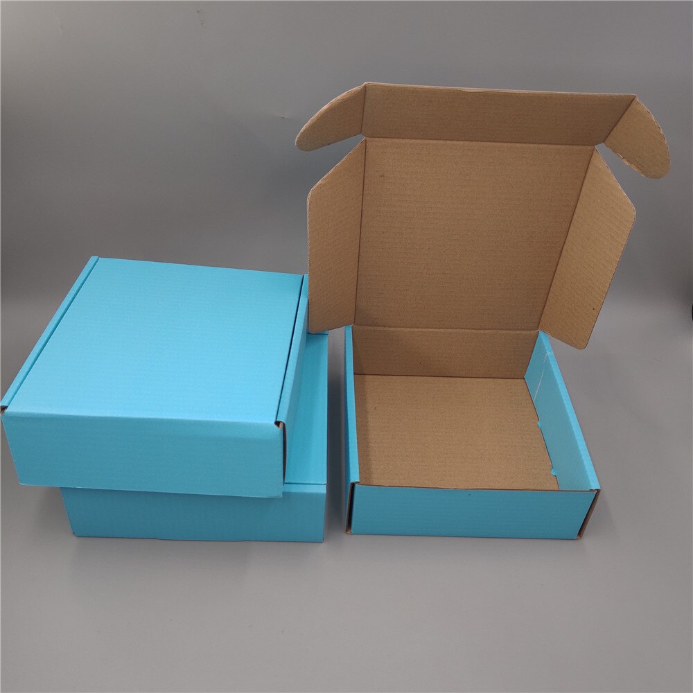 15*15*5cm 10pcs blue Corrugated Box Post Mailer Box for Transport Thicken Three-layer corrugated paper mailing Packaging Boxes