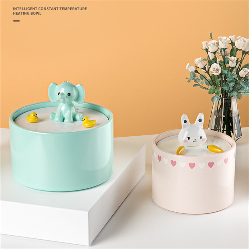 USB Drinker For Cats Ceramic Pet Water Fountain Elephant Dog Drinker Indoor Decorations Cat Water Fountain Pet Waterer Dispenser