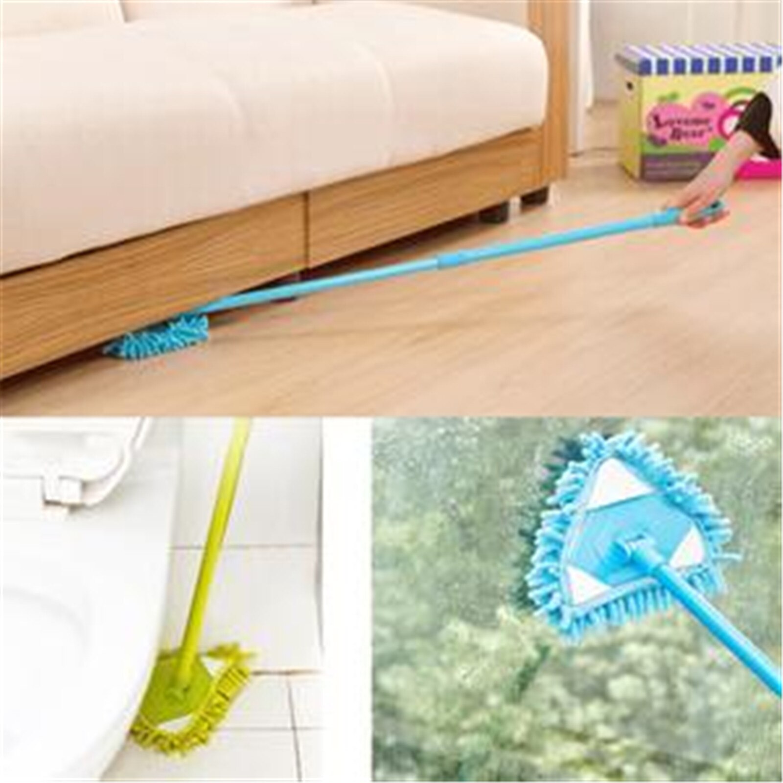 180 Graden Draaibare Driehoekige Cleaning Mop Verstelbare Mini Schoonmaken Mop Kamer Keuken Vloer Schoon Borstel Lui Schoonmaken Mop