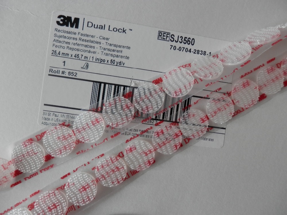 15mm circle die cut 3M Dual Lock SJ3560 Clear Reclosable Fastener adhesive tape, Type 250, 30pcs/lot