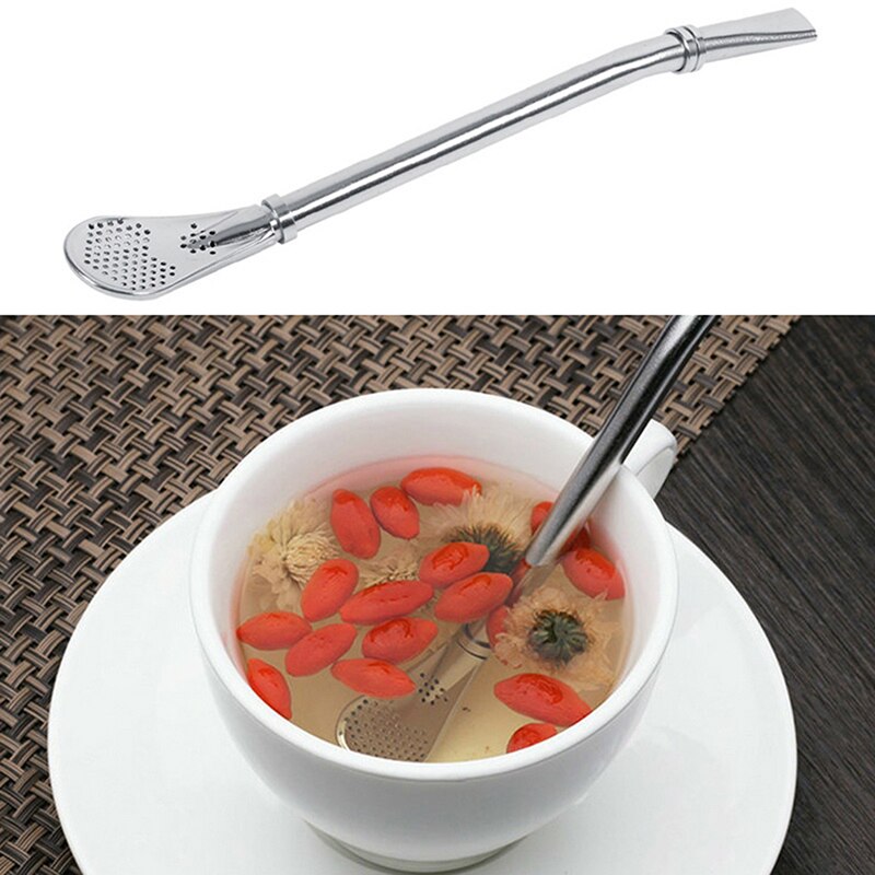 Pajita de acero inoxidable hecha a mano para beber, filtro Yerba Mate té Bombilla calabaza lavable, herramientas prácticas de té, accesorios de barra