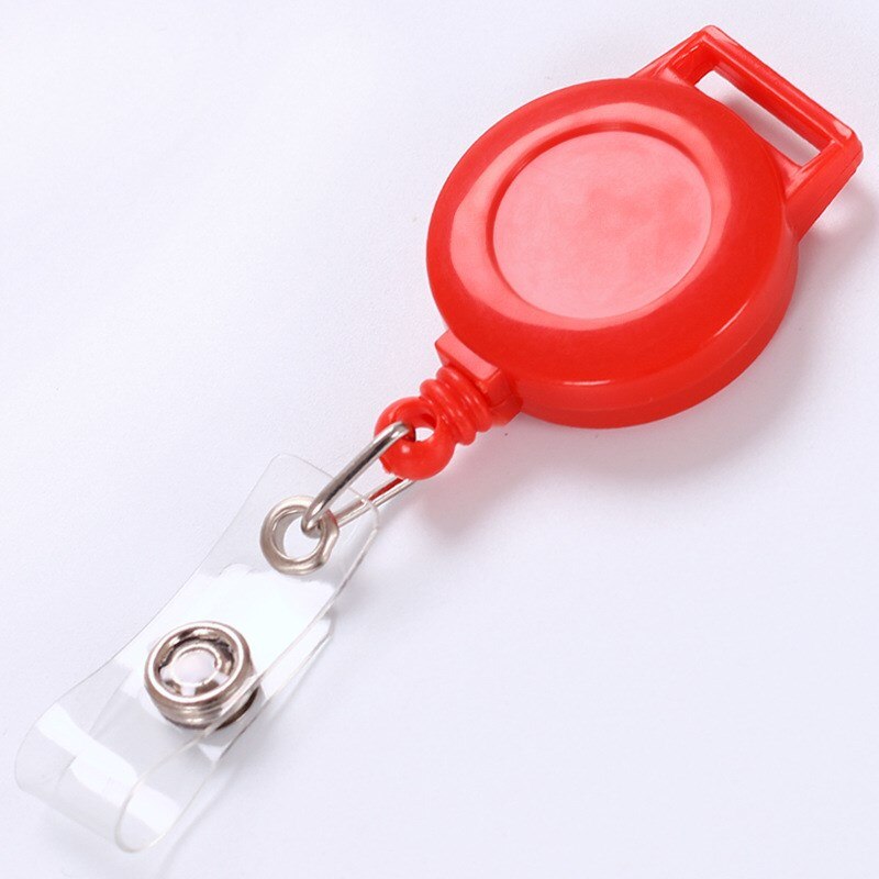 Intrekbare Badge Reel Voor Werk Badge Kaarthouder Id Personeel Card Badge Naam Houder Opknoping Touw School Kantoorbenodigdheden: red