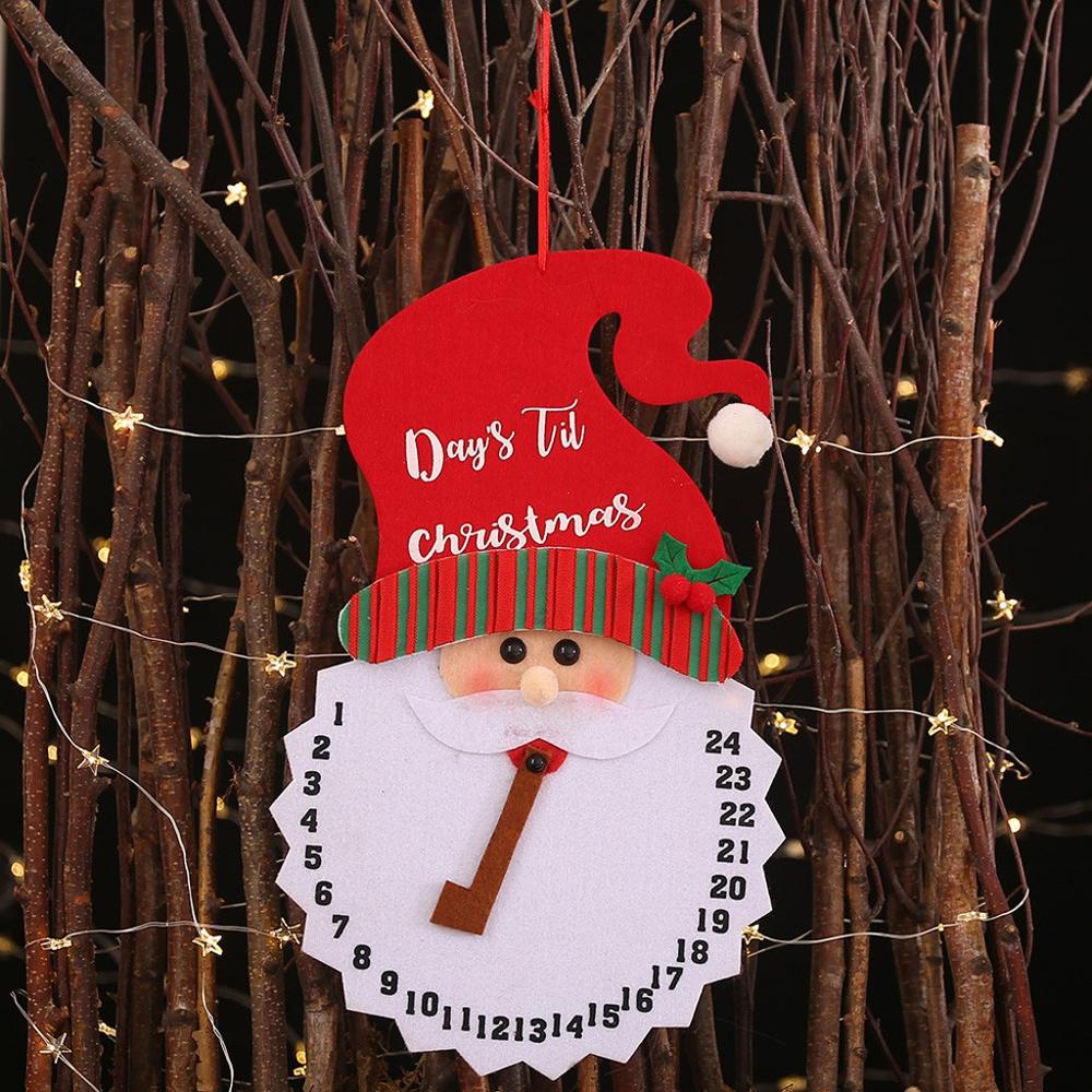 1PC Christmas Santa Snowman Shape Clock Wall Pendant Clock Home Decorations 18 Modern Number Rustic Wooden Wall Clock