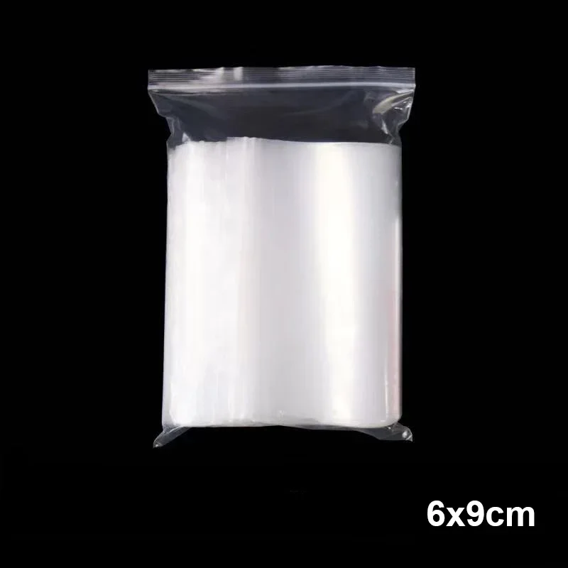 Bolsas transparentes con cremallera para alimentos, joyería, bolsa de almacenamiento al vacío, bolsa de polietileno gruesa y resellable, paquete de organización de cocina, 300/100 Uds.: XXL / Amarillo claro