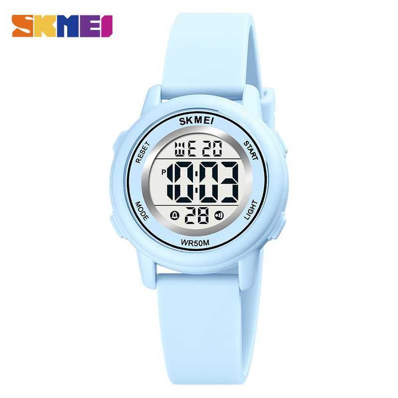 SKMEI LED Licht Digitale Kinder Sport Uhren Stoppuhr Kalender Uhr 5Bar Wasserdichte Kinder Armbanduhr Für Jungen Mädchen