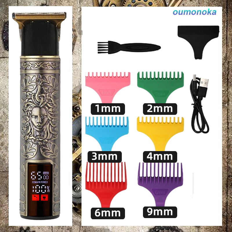 en Afeitadora eléctrica , recortadora de barba para hombres, cortadora de pelo inalámbrica, Máquina para cortar cabello, Barba, peluquero, corte de pelo: Rojo