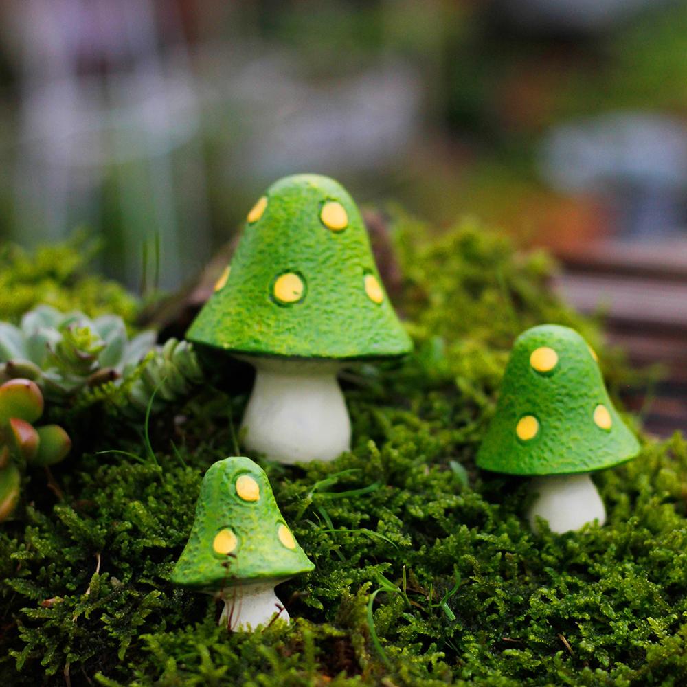 3 stuks Set Hars Paddestoel Miniatuur Landschap Tuin Decoratie Outdoor Home Decoratie Accessoires