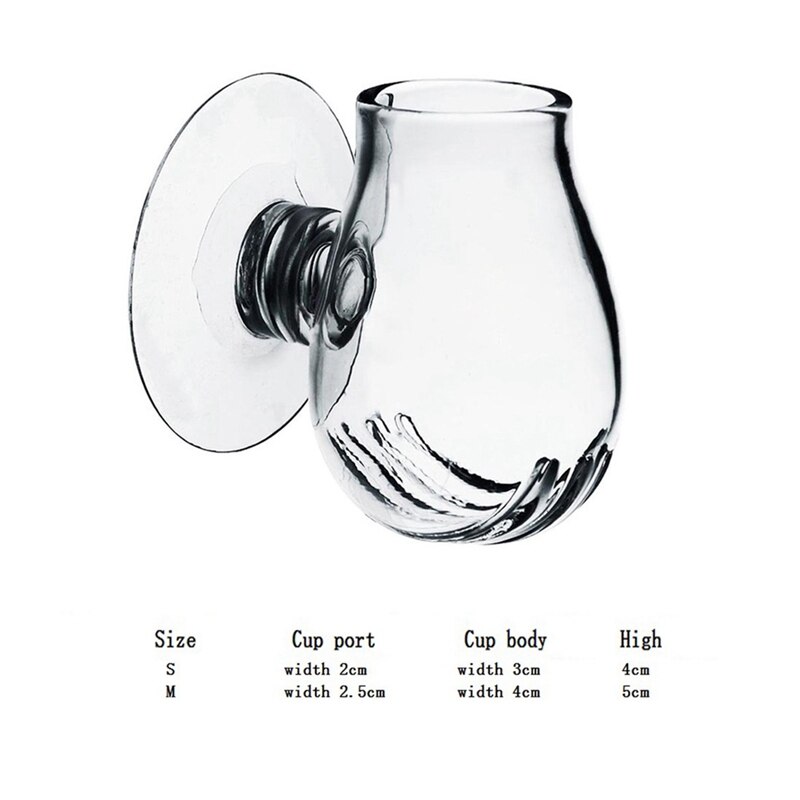 Klart glas rejer fodring mad fad akvarie akvarium glas foder kop fiske feeder lage rejer æg mad til akvariet: M
