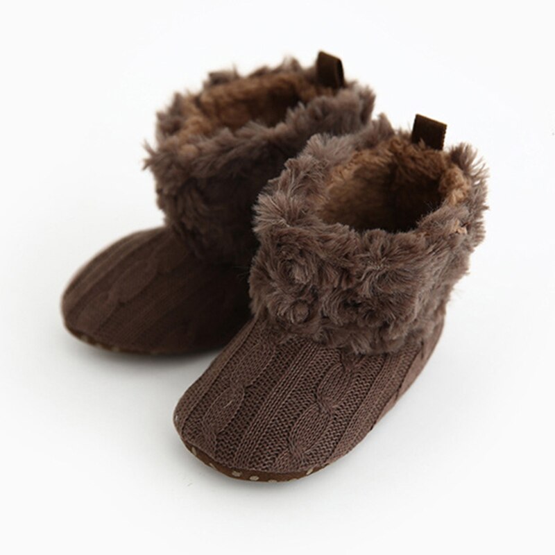 Winter Dikke Warme Baby Laarzen Effen Kleur Pasgeboren Baby Meisje Jongen Laarzen Gebreide Babyschoenen Baby Schoenen Baby Baby Sneeuw laarzen