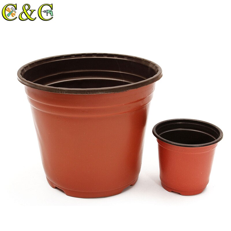 50Pcs/lot Plastic Nursery Pot Flowerpot desktop potted Plant Seedlings Planter Pots Home Tool Contain 2 Sizes