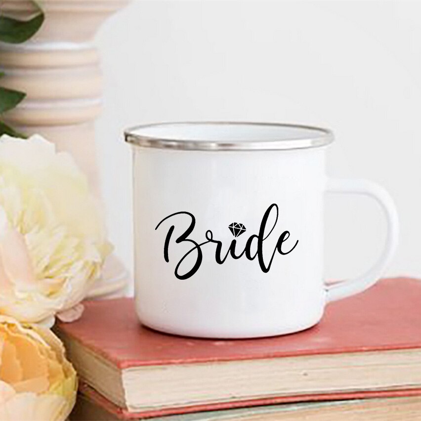Team Bride Printed Mug Bachelorette Shower Party Wine Juice Cups Coffee Handle Cup Bridesmaid Mugs Maid of Honor: XH3549-A015WH-8