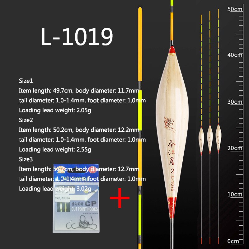 Reed Fishing Floats Fresh Water Buoy Hard Tail Bobber Flotador Sensitive Stable Boya Fishing Floats Tool Tackle Accessories: L-1019 3 pieces