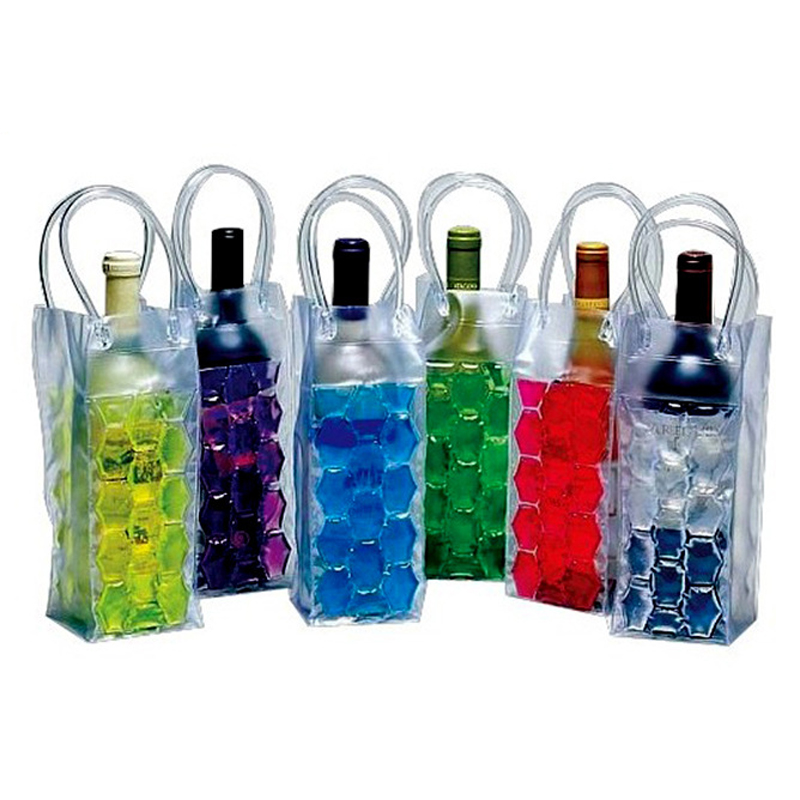 Upors 1 stk ispose vinkøler madkvalitet pvc 10*10*25cm hurtigfrosset pose champagne ølflaske køligere isgelpose køletaske