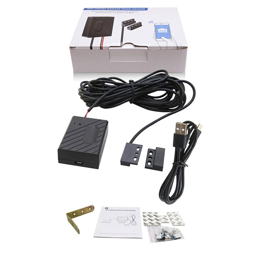 Smart Wifi Garage Door Switch Remote Turn On/Off App And Voice Control History Record Wide Compatibility 1 Set: Default Title