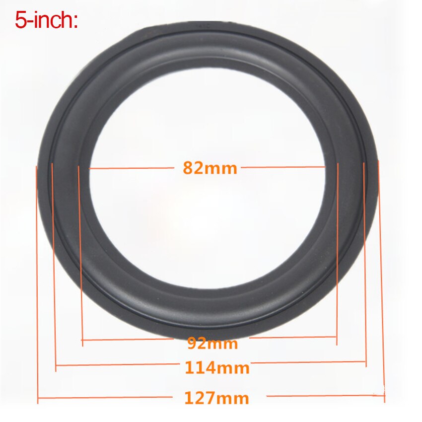 4 5 6.5 8 10 12 inch Zwart Speaker Rubber Surround Reparatie, algemene Vouwen Ring Rand DIY Speaker Subwoofer Accessoires: 5-inch