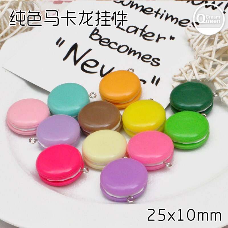 12pcs resin Macaroon food necklace charms very cute keychain pendant necklace pendant for DIY decoration