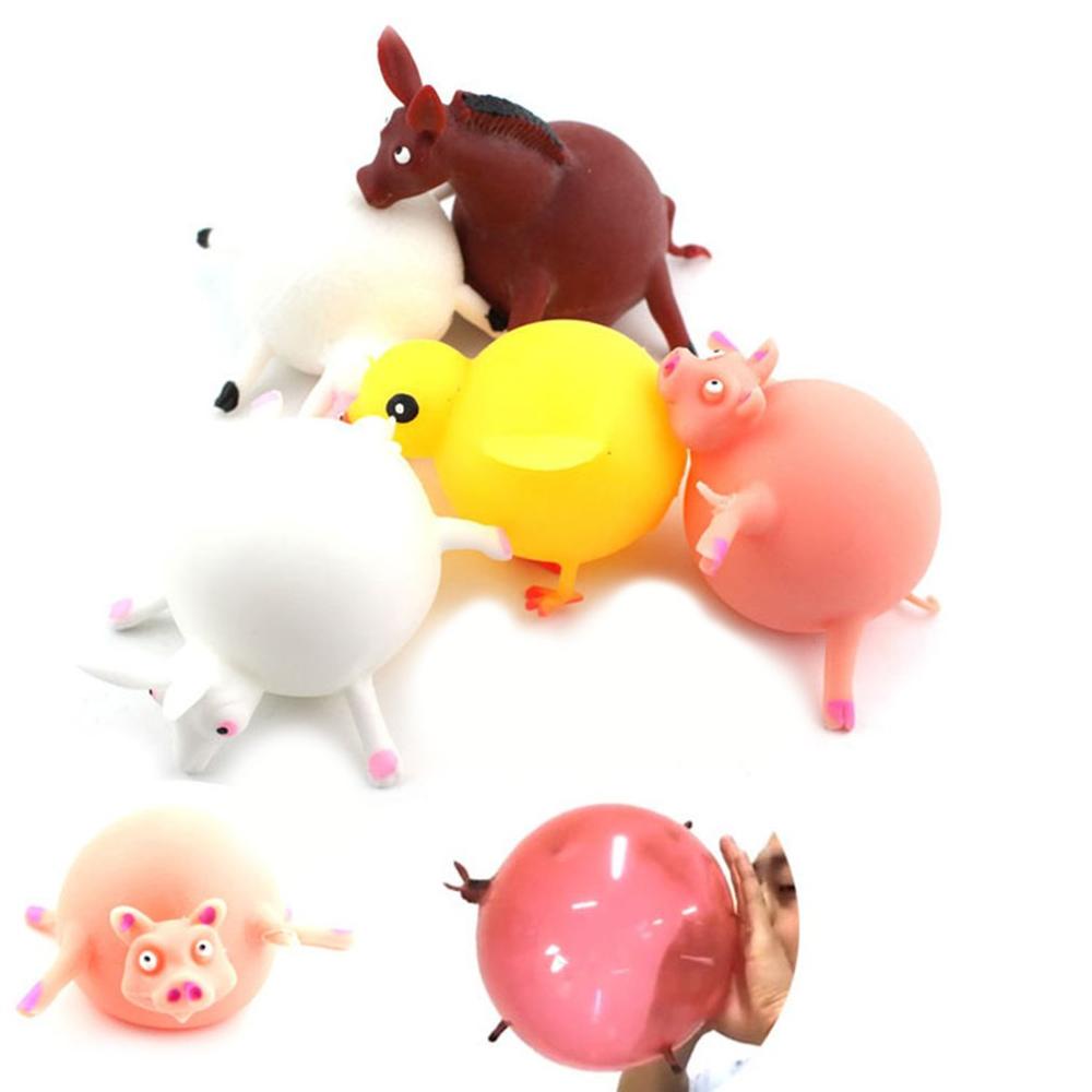 Børns blødt plastik legetøj tpr blæsedyrsballon tpr lille dyr klappebold blødt plastikfyld legetøj