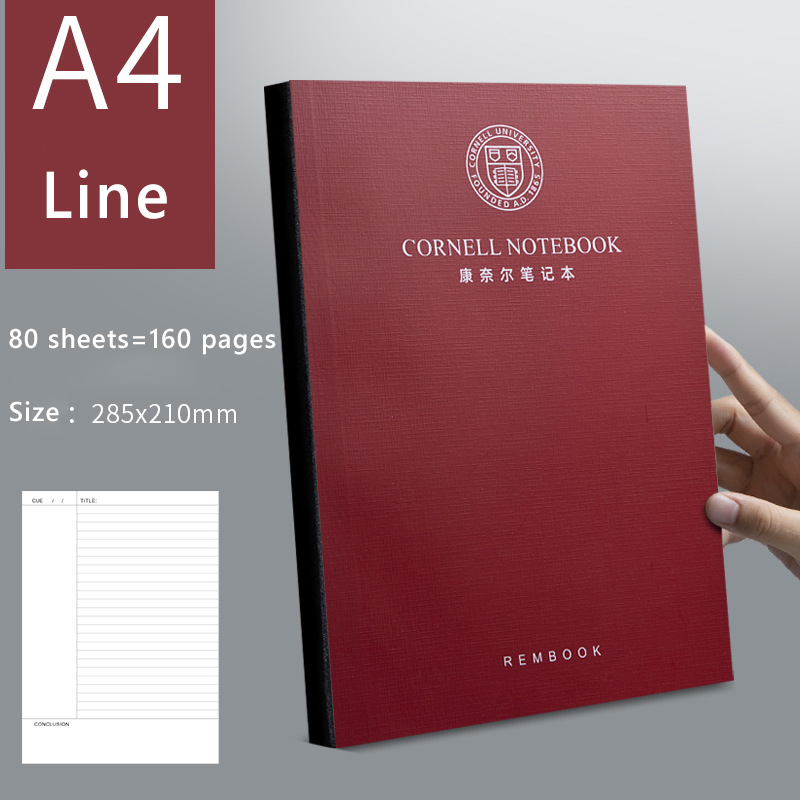 Cornell Notebooks Horizontal Line Grid Page A4 Thickened Large Super Thick Book Diary Planner Mind Map Stationery For Study Work