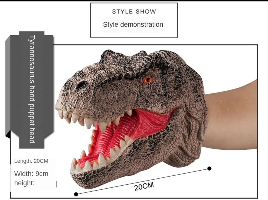 Dinosaur Hand Puppet Soft Vinyl Rubber Animal Head Hand Puppet Figure Toys Gloves For Children Model kids puppets