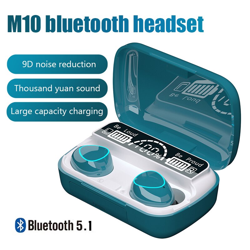 Gaming Oordopjes M10 Tws 9D Stereo Noise Cancelling Bluetooth Headsets Hifi Touch Hoofdtelefoon Sport Oordopjes Waterdichte Oordopjes