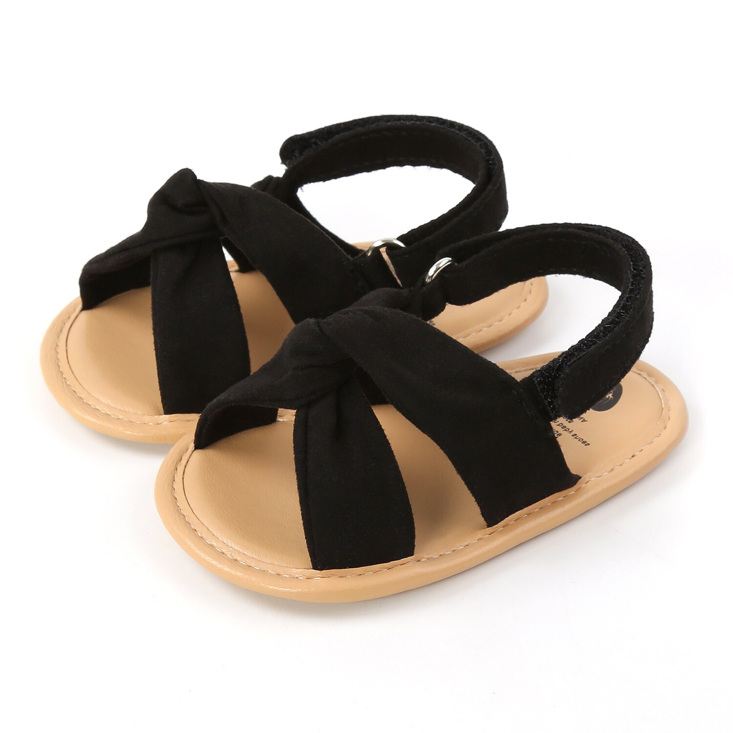 Ma&baby 0-18m zomerschoenen voor baby meisjes fluwelen sandalen klompjes casual pasgeboren babyschoenen: Zwart / 0-6 maanden