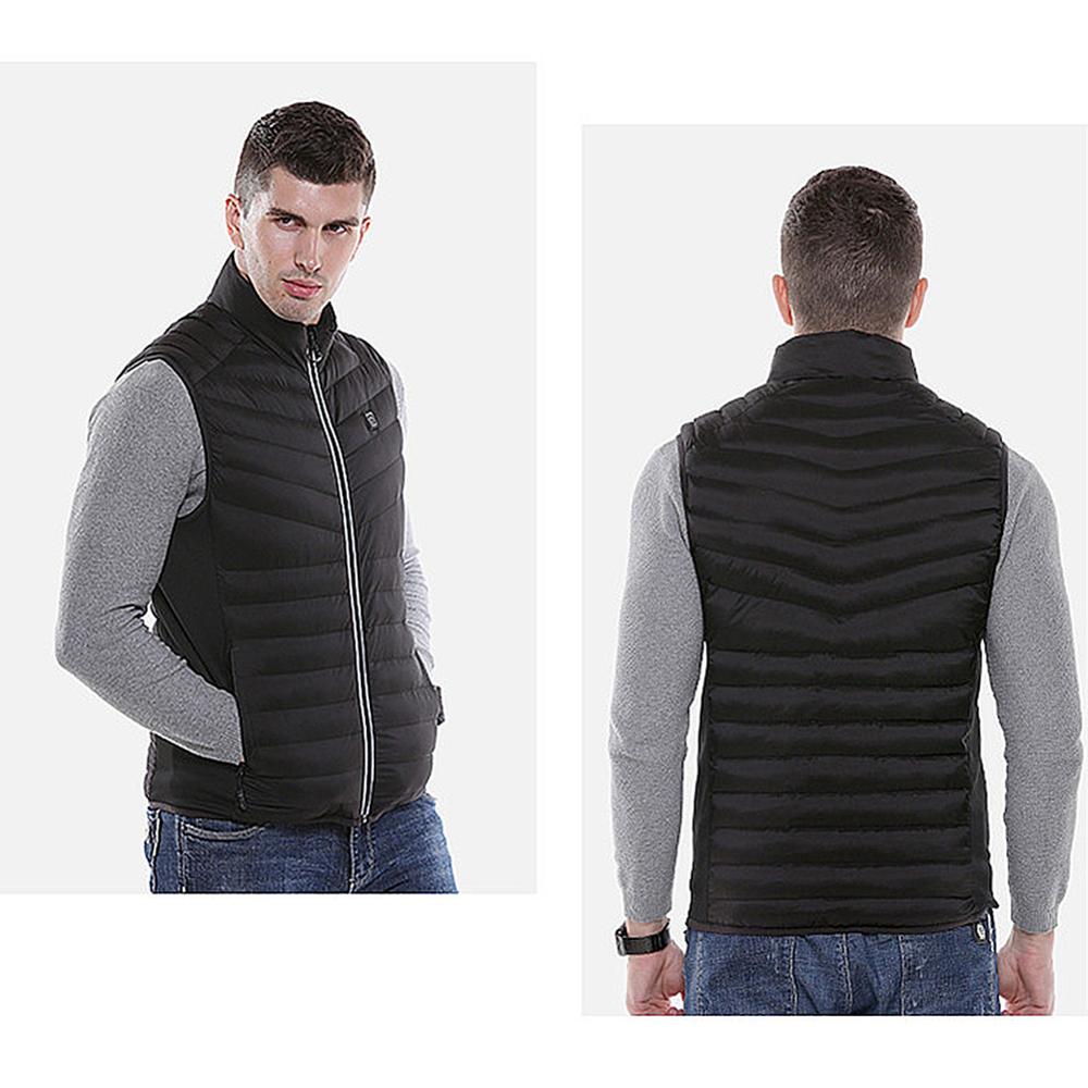 Hombres Mujeres al aire libre USB Chaleco de calefacción por infrarrojos chaqueta de talla grande esquí invierno almohadilla de calor cuerpo abrigo más cálido