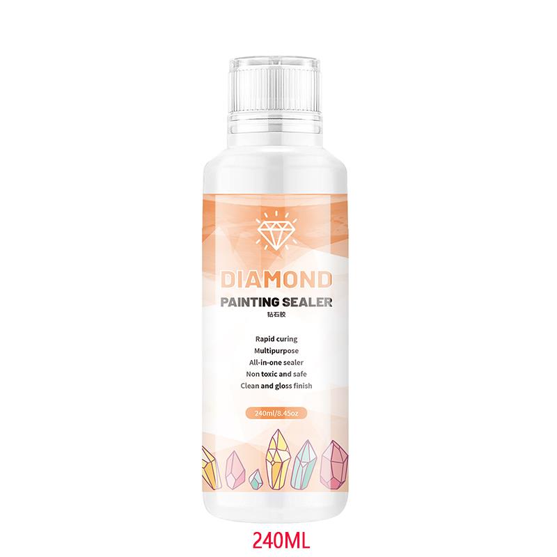 120ML Diamond Painting Sealer 5D Diamond Painting Art Glue Permanent Hold & Shine Effect Sealer Diamond Painting Puzzle: Orange