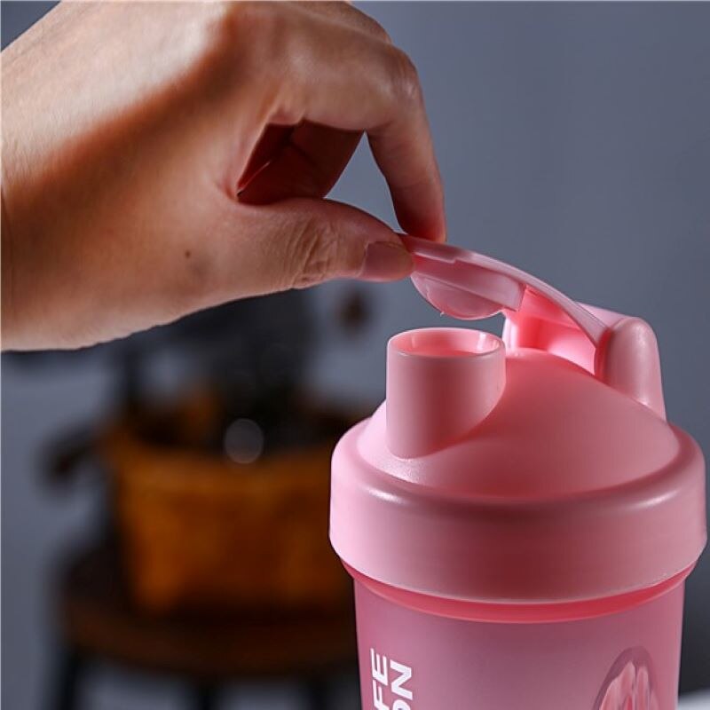 Sport Shaker Fles Wei-eiwit Milkshake Mengen Fles Sport Fitness Gym Roerder Draagbare Outdoor Plastic Drink Fles 400Ml