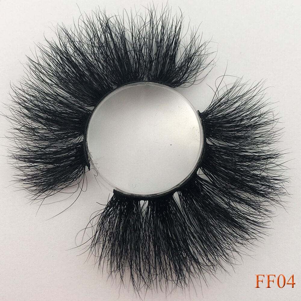 100% cils de vison 25mm cils moelleux en désordre 3D faux cils dramatiques longs cils naturels gros maquillage cils de vison: FF04