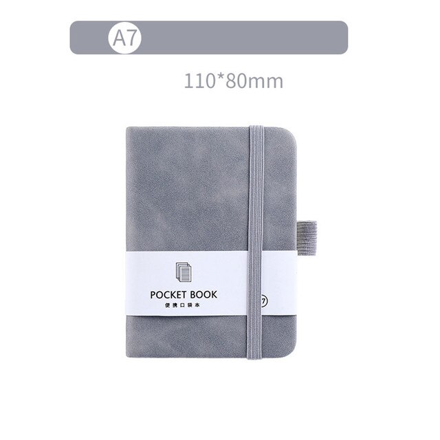 A6/A7 Simple Pocket Notebook Mini Notepad Portable Diary Book Agenda Planner Time Management Stationery Office School Supplies: Grey-A7