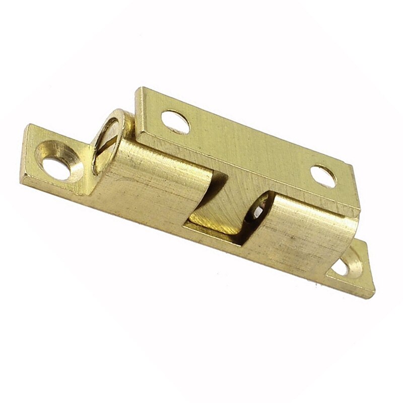 Room Cabinet Door Latch Brass Double Ball Catch 60mm Length Gold Tone with Nail Art Electric Drill Bits File Kit