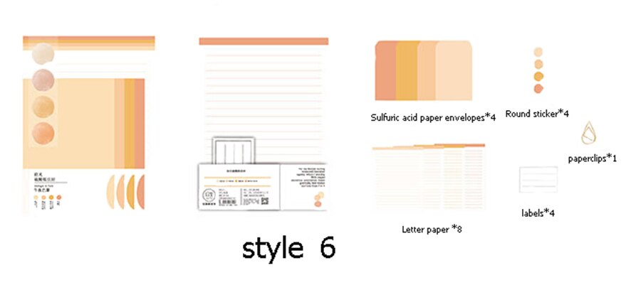 1set Fresh Art Solid Color Envelope Greeting Card Letter Paper Labels Srticker Set Birthday Card Crafts Supplies Stationery: style6