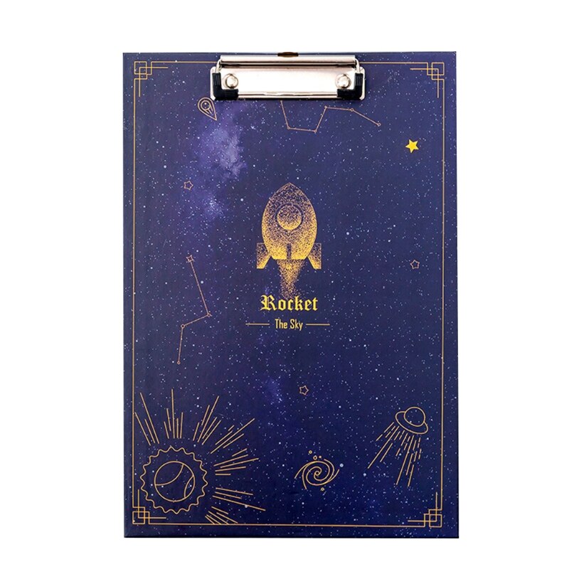 Metal Clipboard Writing Pad File Folders Document Holder Desk Storage School Office Stationery Supply 3 Sizes D5QC: rocket