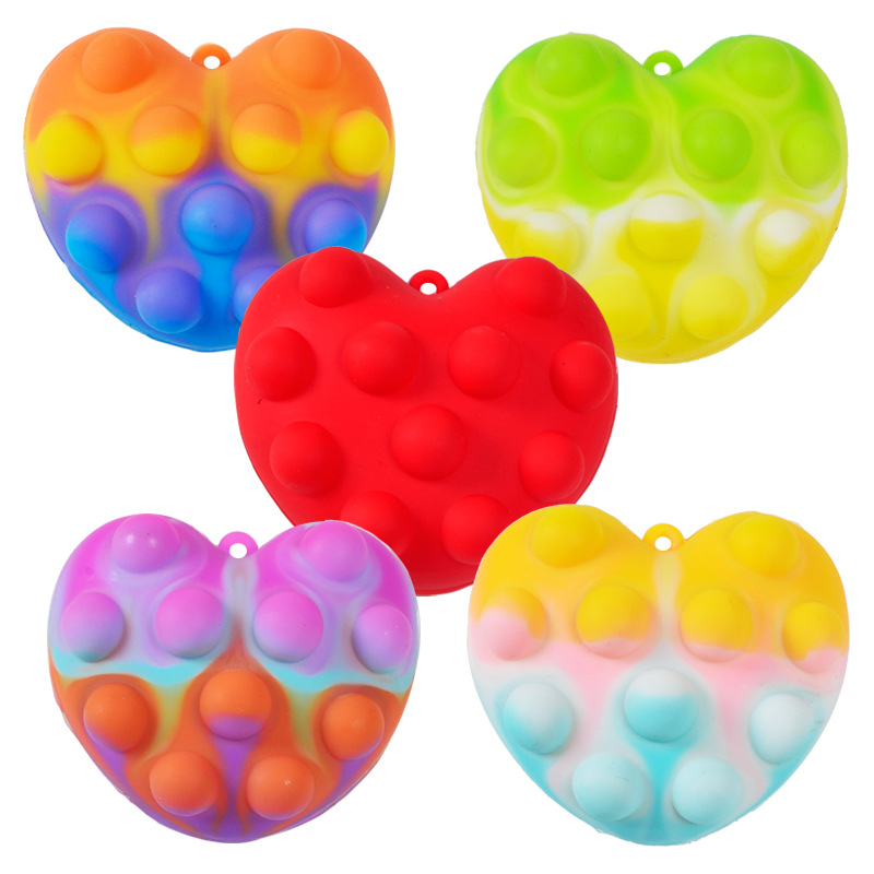 Heart-shaped Stress Ball 3D Squishy Love Fidget Toys Silicone Decompression Silicone Squeeze Fidget Ball Fidget Sensory Toy 2022