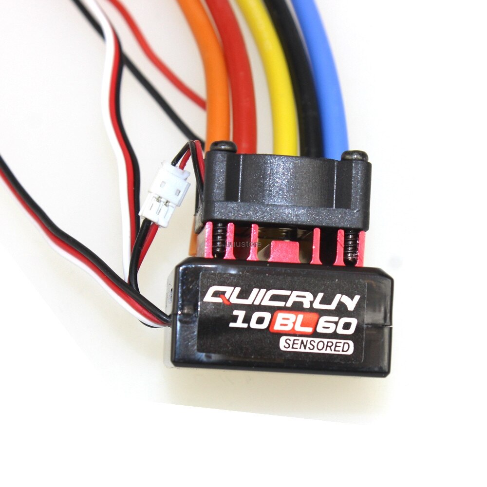 Hobbywing quicrun sensored 10 bl 120 120a /10 bl 60 60a 2-3s lipo speed controller børsteløs esc til 1/10 1/12 rc bil legetøj reservedele: Quicrun 10 bl 60 60a