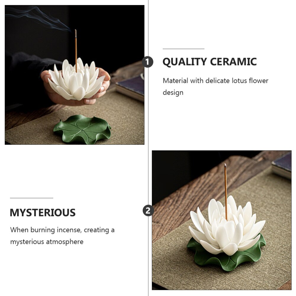 1 Set Lotus Incense Burner Ceramic Chic Incense Stand Incense Holder for Home Reading Meditation Temple
