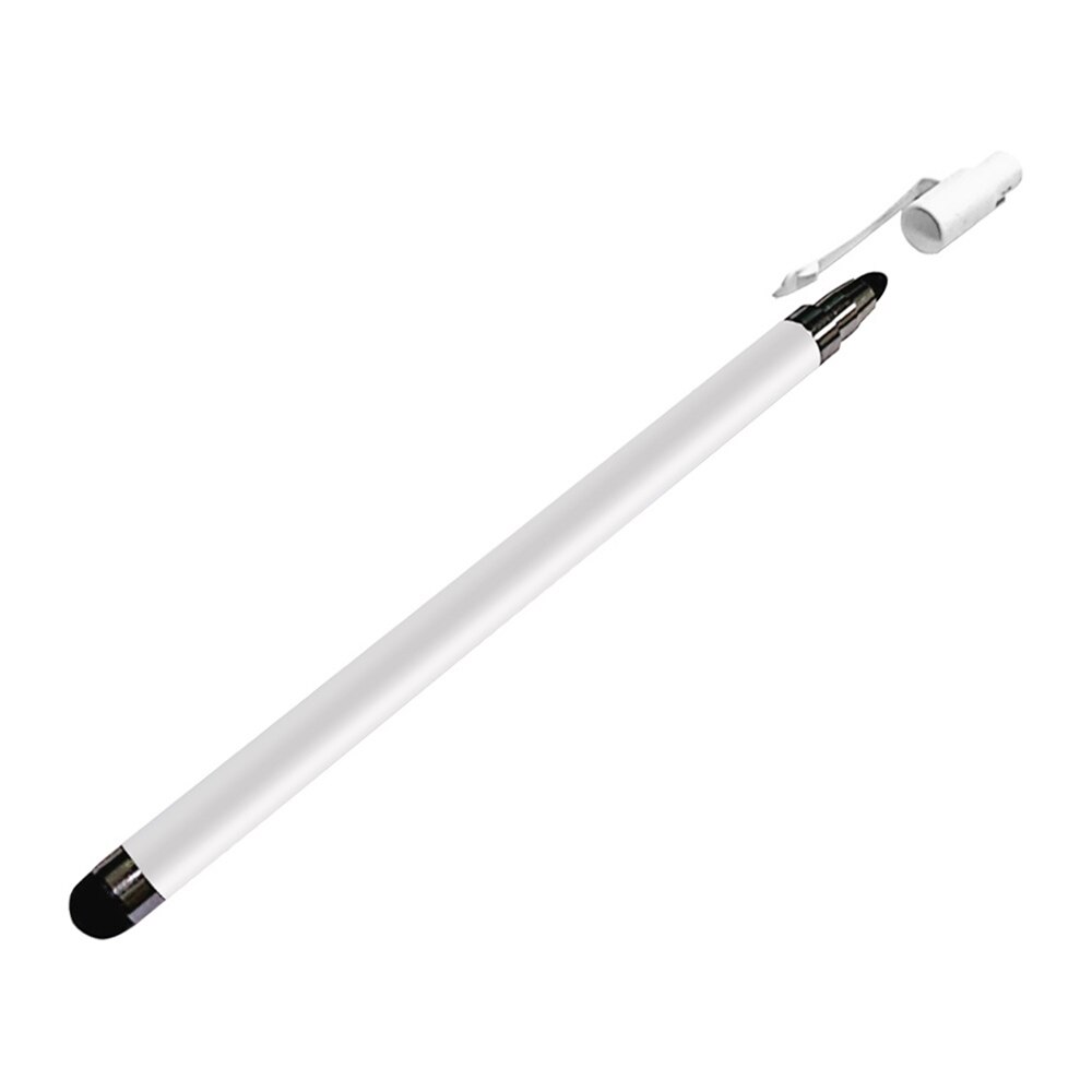 Touch Screen Pen Dubbele Tips Gevoelige Capacitieve Touchscreen Stylus Pen Voor Ipad Telefoon Tablet Accessoire Aluminium Plastic: WHITE