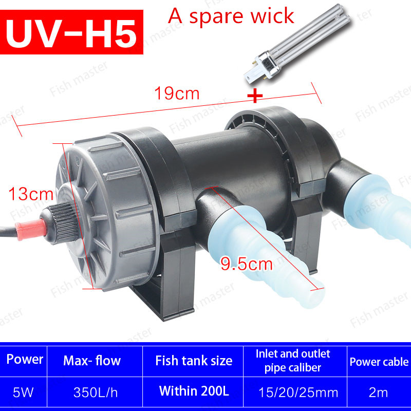 Jebo UV Sterilizer Light Lamp Fish Tank Ultraviolet Water Filter Pond Water Cleaner For Aquarium Pond 220~240V 5W~36W JEBO: 5W and Wick