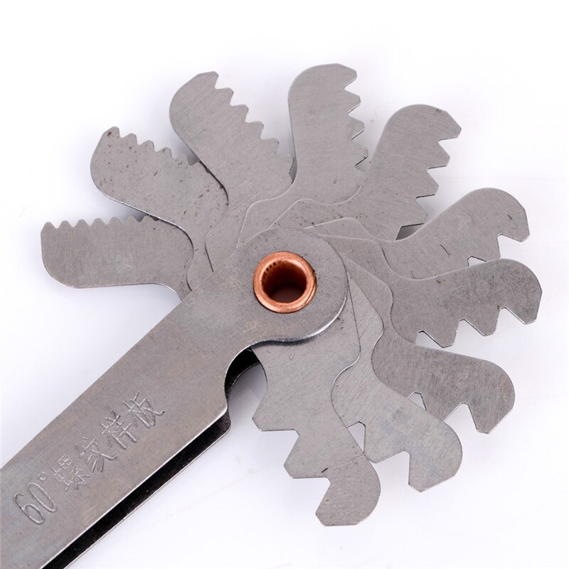 1pcs Stainless Steel Thread Measuring Gage Dual Head 60 Degree Metric Blade Screw Thread Pitch Gauge for Measuring Tool