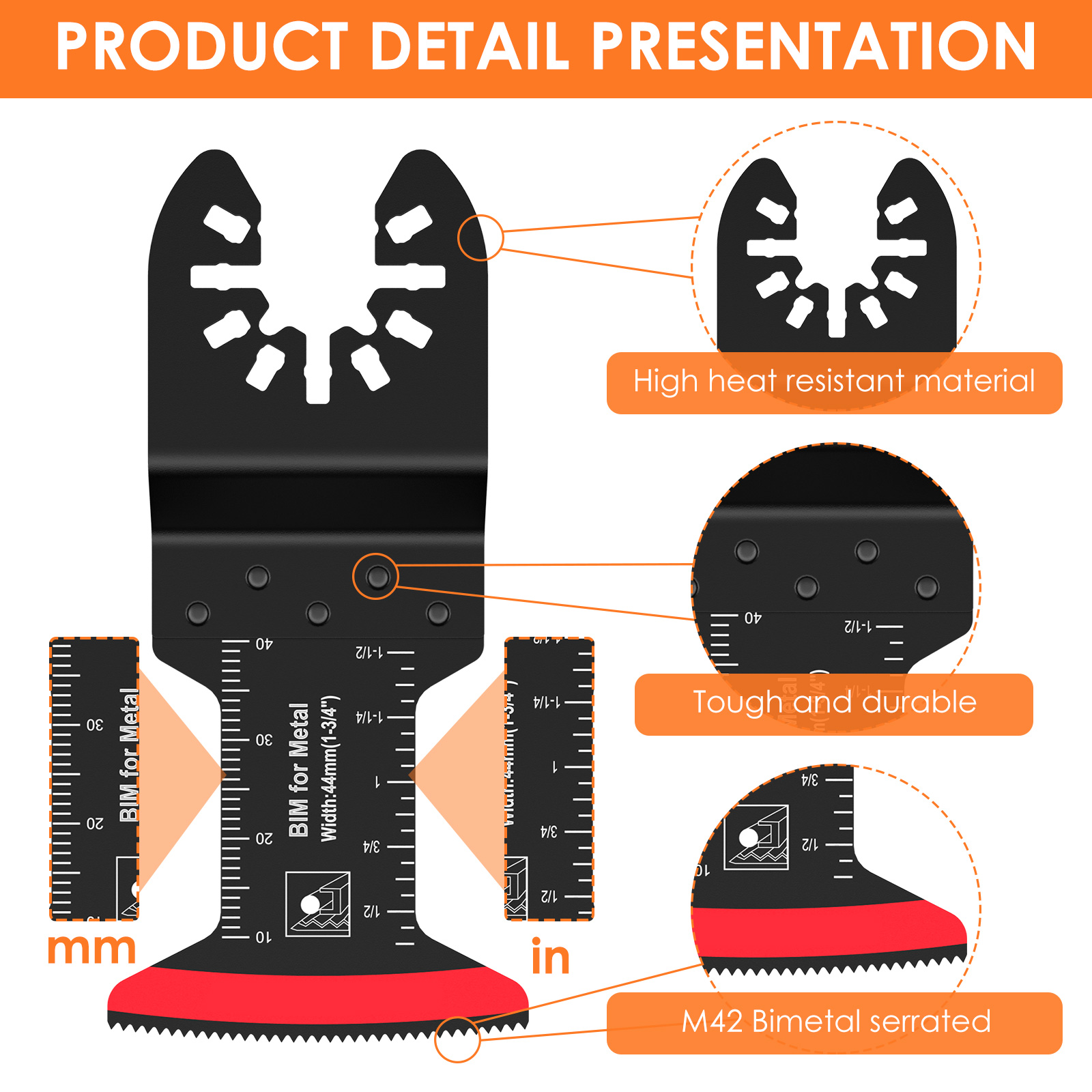 10 Stuks Bi-Metalen Oscillerende Zaagbladen Multifunctionele Oscillerende Multitool Messen Arc Edge Multitool Snijbladen Kit