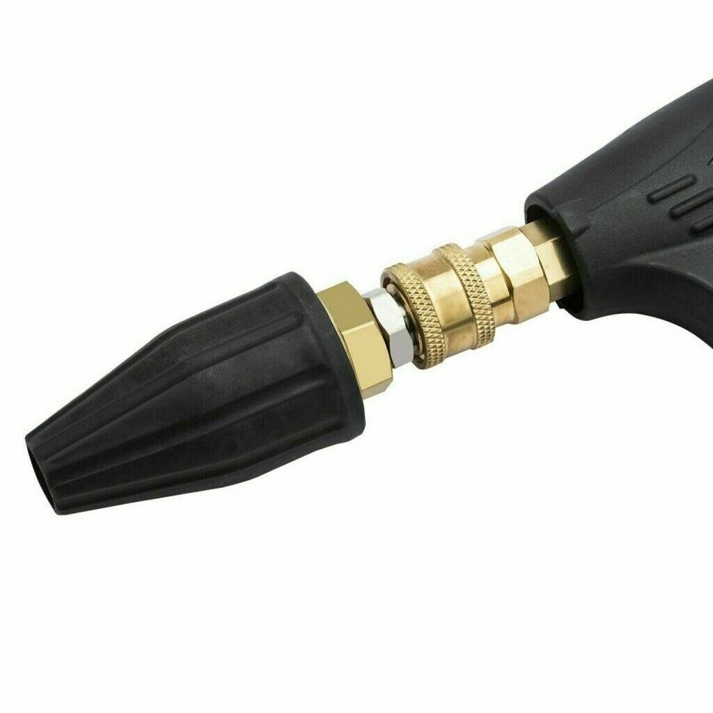 1PC Stainless Steel Copper Spray Nozzle 1/4&quot; High Pressure Washer Jet Wash Dirt Rotating Turbo Spray Tip UK 105*40mm