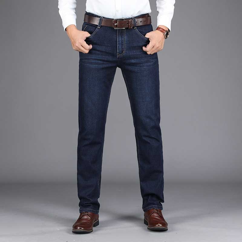 Autumn Winter Smart Casual Jeans Men Slim Fit Denim Pants Straight Hip Hop Skinny Jeans Pants Trousers Male Clothing Big Size