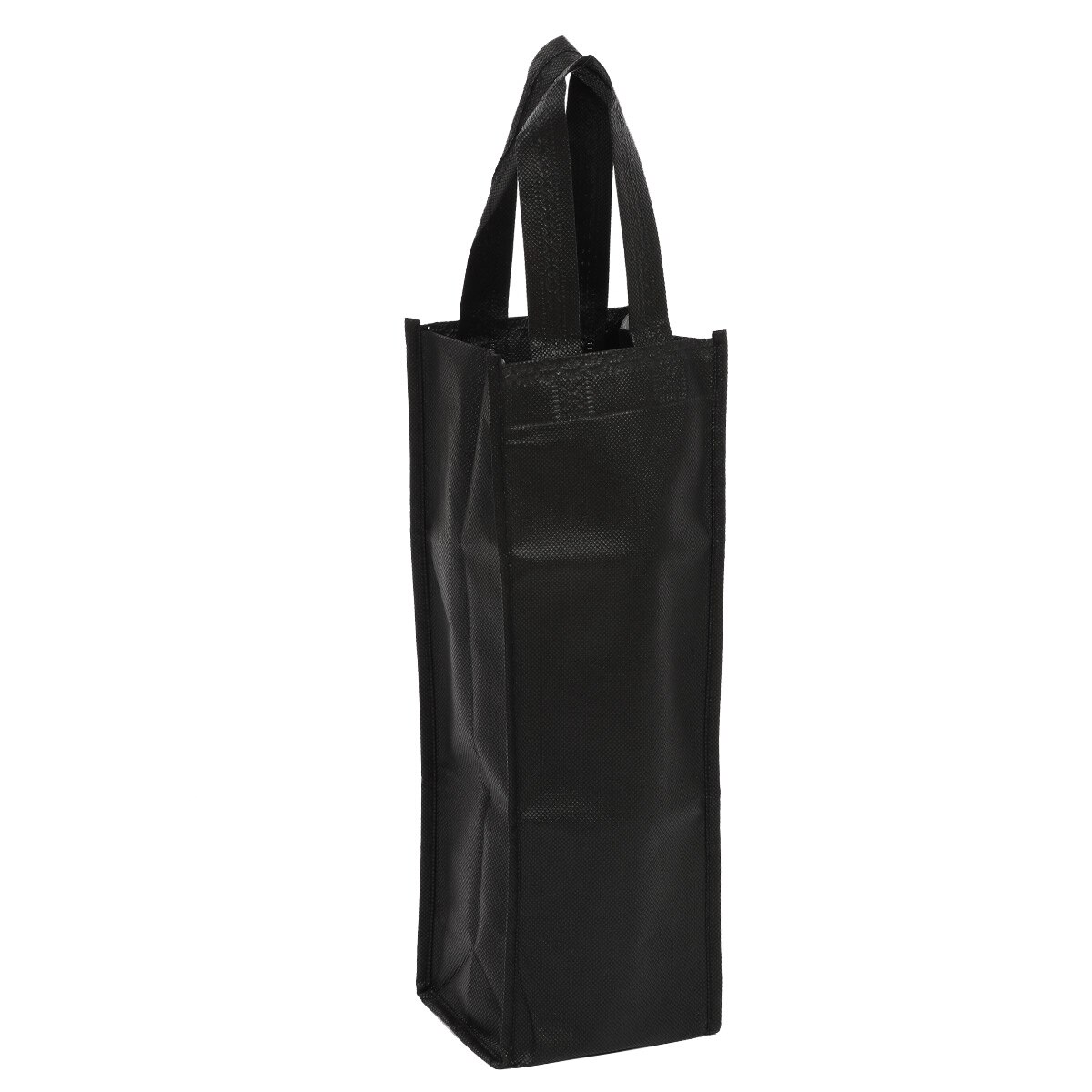 Black Reusable Single Bottle Wine Tote Holder Vineyard Bag Tote Bag Single Pack Set: Default Title